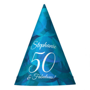 Chapeaux De Fètes 50 & Fabuleux Elegant Ocean Blue Anniversaire