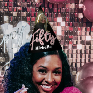 Chapeaux De Fètes 50e anniversaire photo personnalisée parties scint