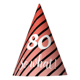 Chapeaux De Fètes 80 alors Quel drôle Motif rouge rayure 80e anniver