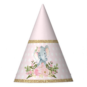 Chapeaux De Fètes Ă?res faveurs d'anniversaire d'éléphant rose