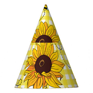 Chapeaux De Fètes Abeilles, tournesols, à damiers, motif vintage.