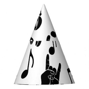 Chapeaux De Fètes Accessoires musicaux : Motif Vintage monochrome.