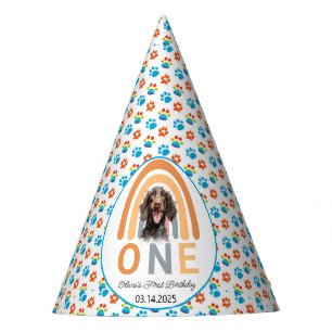 Chapeaux De Fètes Adorable Chien Rainbow Watercolor 1er anniversaire