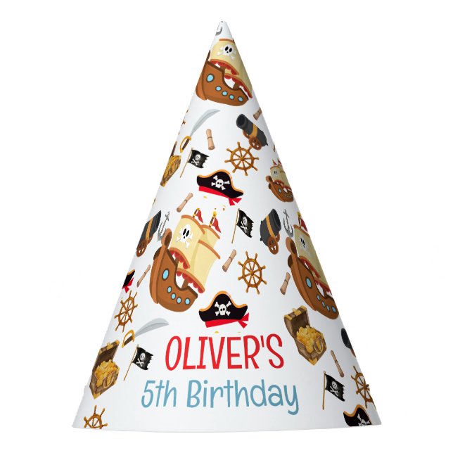 Chapeaux De Fètes Ahoy Matey Pirate Personalized Birthday (Devant)