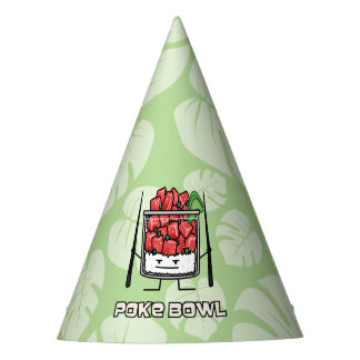 Chapeaux De Fètes Aku de baguettes de salade de poisson cru d'Hawaï