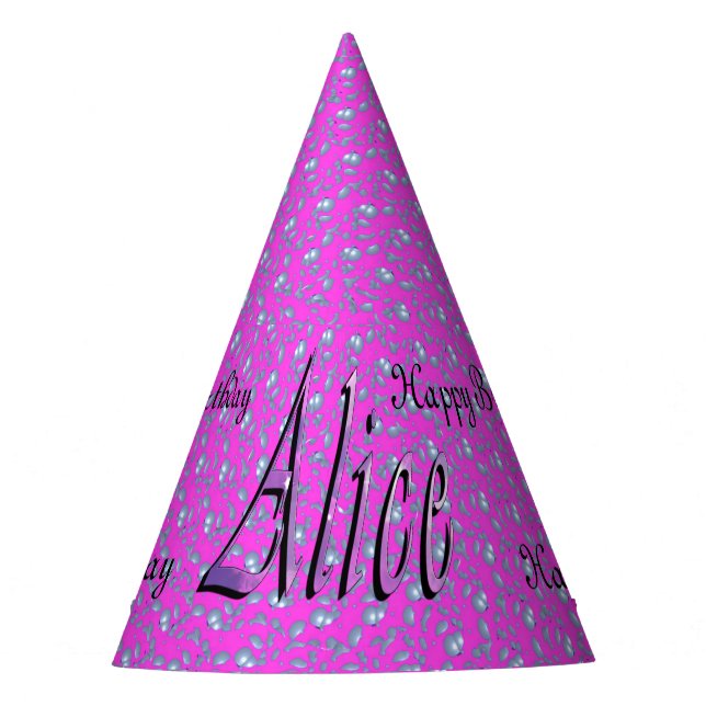 Chapeaux De Fètes Alice, Joyeux Anniversaire, Casquette de la partie (Devant)