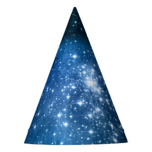 Chapeaux De Fètes Amateurs de Galaxie Ciel Bleu Étoilé Étincelles Bl