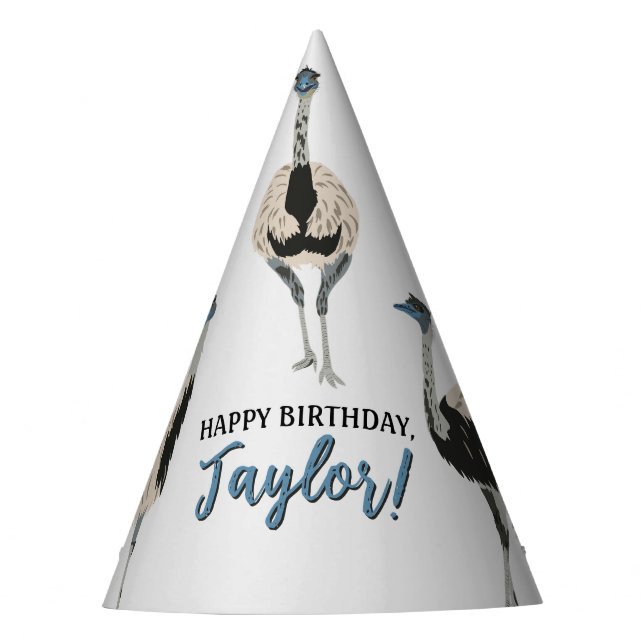 Chapeaux De Fètes Amoureux des oiseaux Emus Party personnalisée (Devant)