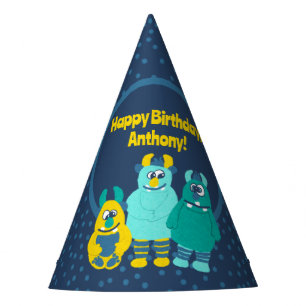 Chapeaux De Fètes Amusant Petit Cartoon Monsters Garçons Anniversair