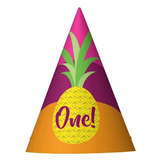 Chapeaux De Fètes Ananas mignonne Été 1er Anniversaire Thème (Devant)