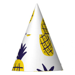 Chapeaux De Fètes Ananas minimalistes, design abstrait coloré.