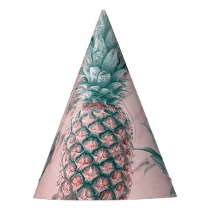 Chapeaux De Fètes Ananas Rose Marbre Tourbillon Moderne Tropicale Fê