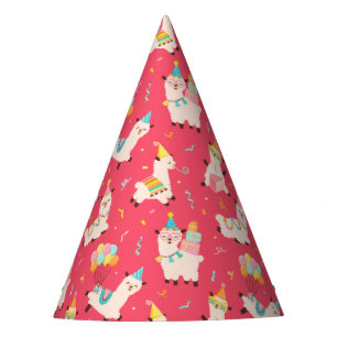 Chapeaux De Fètes Animaux de fête Lama Anniversaire Rose