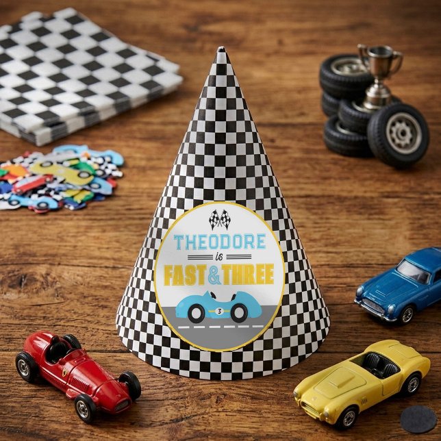 Chapeaux De Fètes Anniversaire 3 ans Fast & Three Course de voiture (Créateur téléchargé)