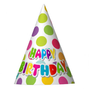 Chapeaux De Fètes Anniversaire coloré avec Polka-Dots