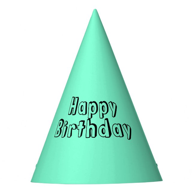 Chapeaux De Fètes Anniversaire d'Aquamarine solide (Devant)