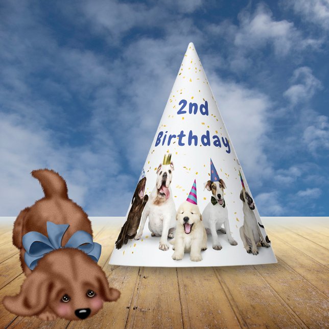 Chapeaux De Fètes Anniversaire de chien | Bleu (Créateur téléchargé)