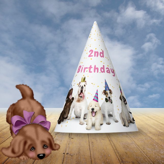 Chapeaux De Fètes Anniversaire de chien | Rose (Créateur téléchargé)