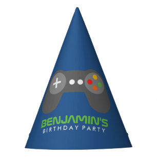 Chapeaux De Fètes Anniversaire de enfant bleu de contrôleur de jeu