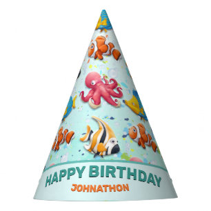 Chapeaux De Fètes Anniversaire de enfant de poissons tropicaux color