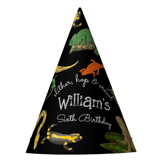 Chapeaux De Fètes Anniversaire de enfant de reptiles, lézards et amp (Devant)