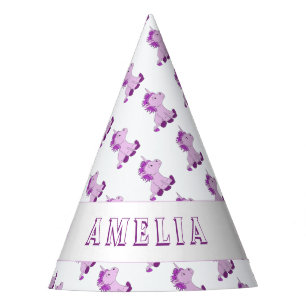 Chapeaux De Fètes Anniversaire de enfant Motif Unicorn rose mignon