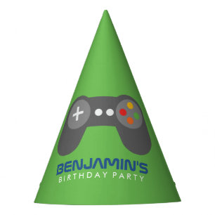 Chapeaux De Fètes Anniversaire de enfant vert de contrôleur de jeu