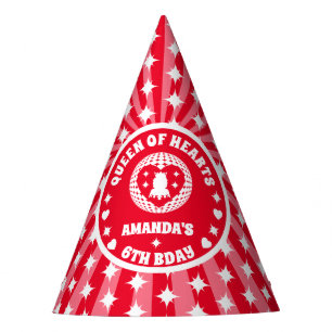 Chapeaux De Fètes Anniversaire De La Reine Des Coeurs Rouge Rétro
