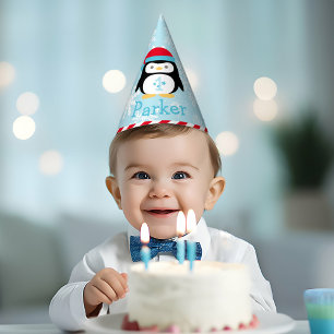Chapeaux De Fètes Anniversaire de Winter ONEderland Pingouin Flocon 
