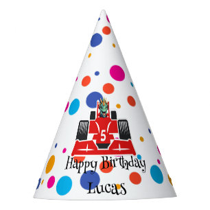 Chapeaux De Fètes Anniversaire Dinosaur race voiture garçon course r