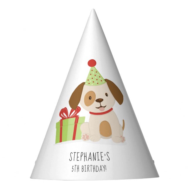 Chapeaux De Fètes Anniversaire du Chiot mignon (Devant)