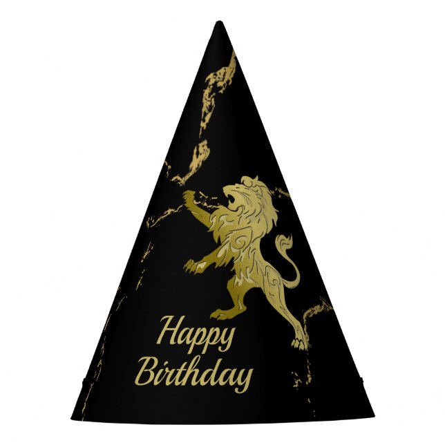 Chapeaux De Fètes Anniversaire du lion royal d'or (Devant)