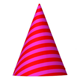 Chapeaux De Fètes Anniversaire fête rayures rose rouge motif