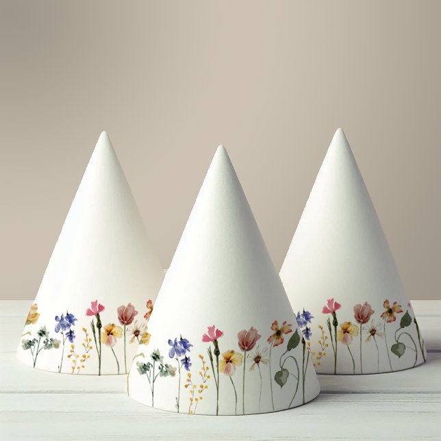 Chapeaux De Fètes Anniversaire Fleur sauvage coloré (Créateur téléchargé)