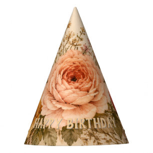 Chapeaux De Fètes Anniversaire Fleurie Rétro Personnalisé avec des f