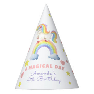 Chapeaux De Fètes Anniversaire Licorne Arc-en-ciel Jour Magique