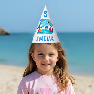 Chapeaux De Fètes Anniversaire Nom Animaux Marins Dauphin Mignon