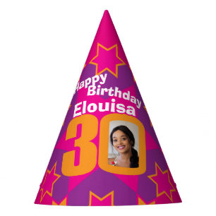 Chapeaux De Fètes anniversaire personnalisé 30 ans photo étoile nom