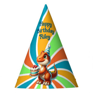 Chapeaux De Fètes Anniversaire personnalisé sur le thème du dinosaur