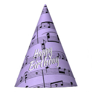 Chapeaux De Fètes Anniversaire pourpre de musique de feuille