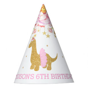 Chapeaux De Fètes Anniversaire rose de Tutu Brachiosaur Dinosaur