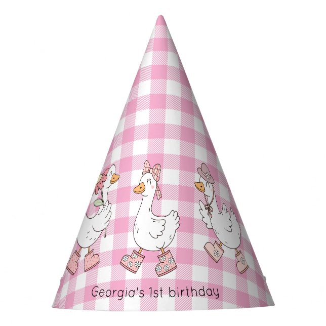 Chapeaux De Fètes Anniversaire Silly Goose Rose (Devant)