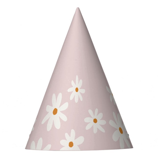Chapeaux De Fètes Anniversaire super Retro Daisy Blush Pink (Devant)