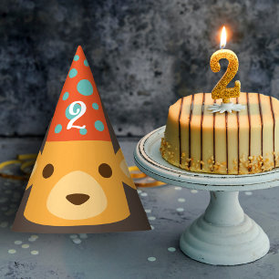 Chapeaux De Fètes Anniversaire Teddy Bear portant un