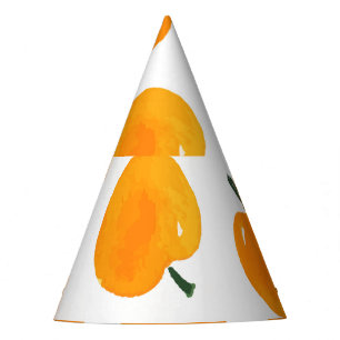 Chapeaux De Fètes Apricots Aquarelle Blanc Arrière - plan Vintage