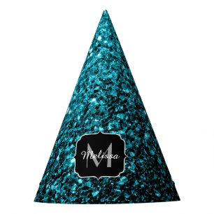 Chapeaux De Fètes Aqua bleu brillant faux parties scintillant scinti