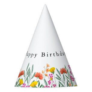 Chapeaux De Fètes Aquarelle d'anniversaire fleur sauvage