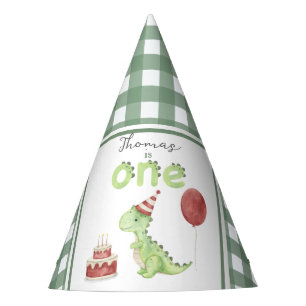 Chapeaux De Fètes Aquarelle Dinosaur 1er anniversaire