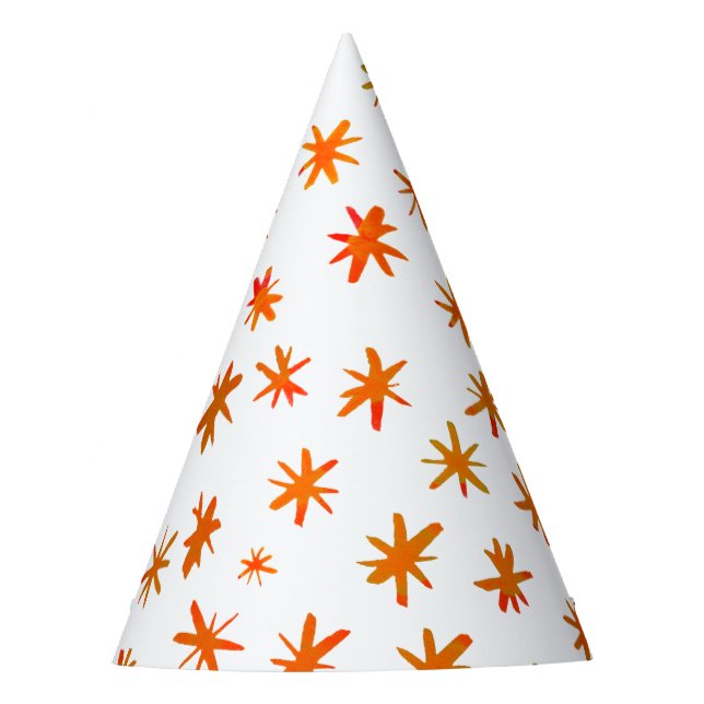 Chapeaux De Fètes Aquarelle étoiles - orange (Devant)