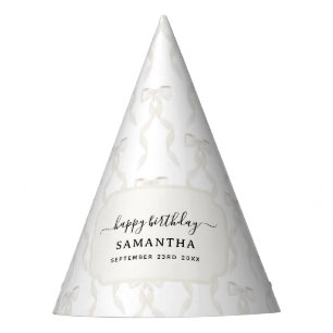 Chapeaux De Fètes Aquarelle fantaisie Blanc Bow Anniversaire